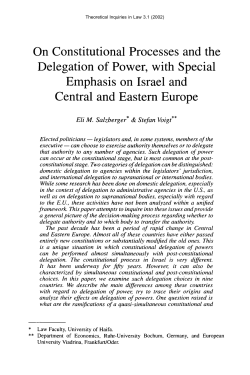 On Constitutional Processes and the Delegation of Power, with