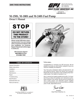 M-150S, M-180S and M-240S Fuel Pump