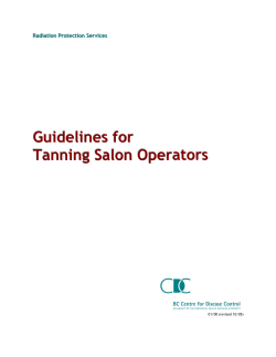 tanning equipment - BC Centre for Disease Control