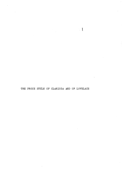 An Examination of the Prose Style of Clarissa and of