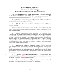 Food and beverage concession agreement
