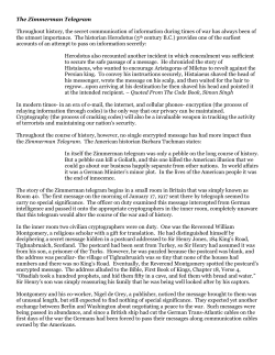 The Zimmerman Telegram - Mr. Bravo`s Humanities Page