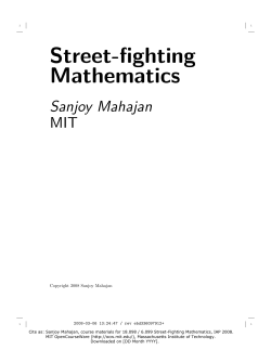 Class notes - MIT OpenCourseWare