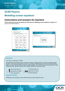 Modelling nuclear equations activity