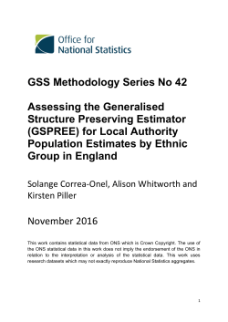 GSS Methodology Series No 42 Assessing the Generalised