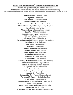 EAHS 9th Grade Reading List - Easton Area Public Library