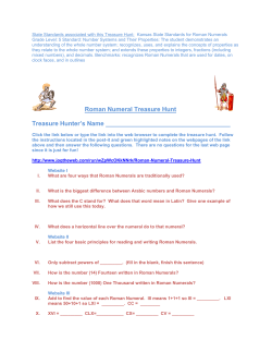 Roman Numeral Treasure Hunt