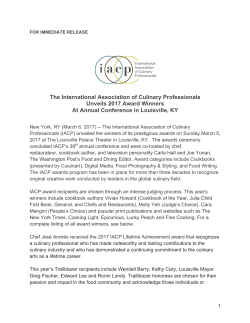 Food Writing Awards - International Association of Culinary