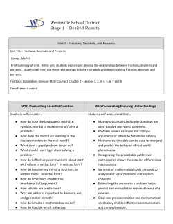 Math 6 Unit 2 - Fractions, Decimals, Percents.docx