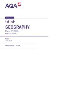 GCSE Geography A Mark scheme Unit 02 - Human