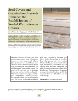 Seed Covers and Germination Blankets Influence the Establishment