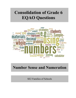 Consolidation of Grade 6 EQAO Questions