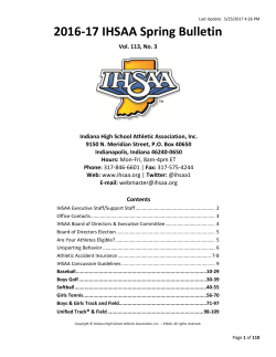 2016-17 IHSAA Spring Bulletin