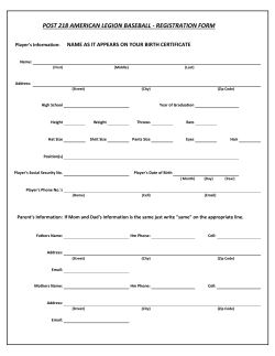registration form - Washington Post 218 Baseball Home Page