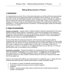 Making Measurements in Physics 1. Introduction 2