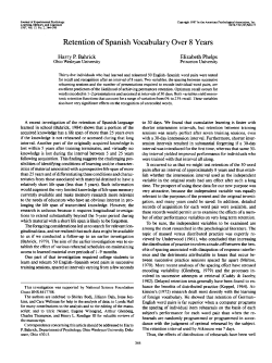 Retention of Spanish Vocabulary Over 8 Years