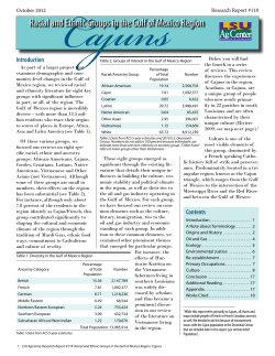 Racial and Ethnic Groups in the Gulf of Mexico Region: Cajuns
