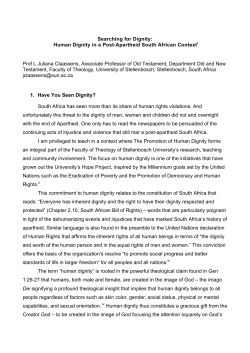 Human Dignity in a Post-Apartheid