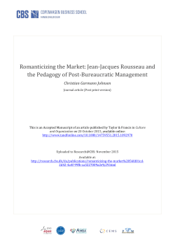 Romanticizing the Market: Jean