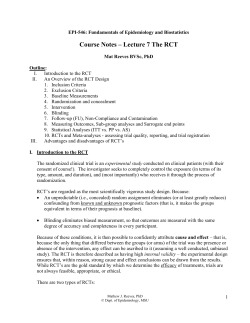 Course Notes &ndash; Lecture 7 The RCT