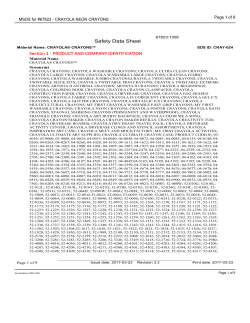 MSDS for #67823 - CRAYOLA NEON CRAYONS