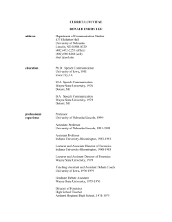 CURRICULUM VITAE - Communication Studies