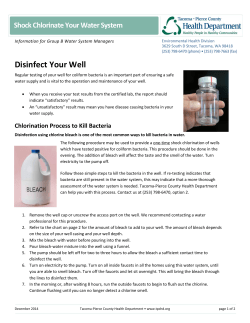 Disinfect Your Well - Tacoma-Pierce County Health Department