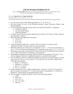 CH 221 Practice Problem Set #1