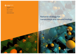 National strategy for nanoscience and nanotechnology