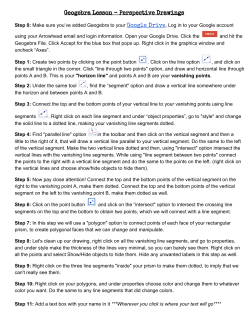 Geogebra Lesson - Perspective Drawings