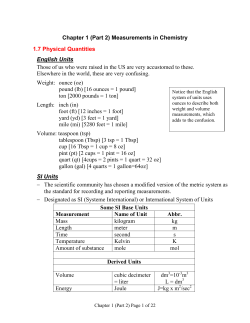 Chapter 1 (Part 2) Measurements in Chemistry 1.7 Physical