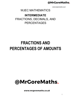 fractions and percentages of amounts