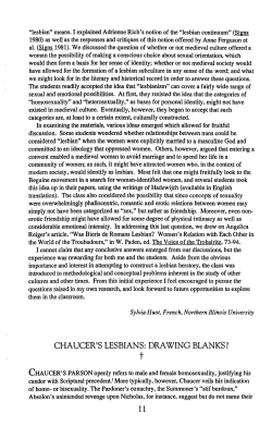 Chaucer`s Lesbians: Drawing Blanks?