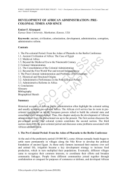 Development of African Administration: Pre-Colonial