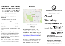 Choral Workshop - Weymouth Choral Society