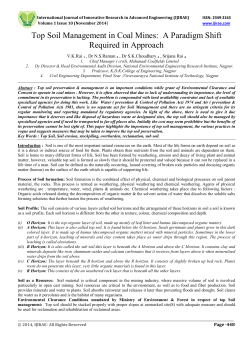 Top Soil Management in Coal Mines: A Paradigm Shift