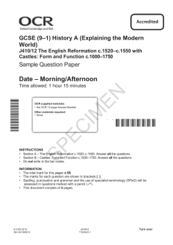 OCR GCSE (9-1) History A J410/12 The English Reformation c.1520