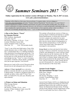 Summer Seminars 2017 - Salve Regina University