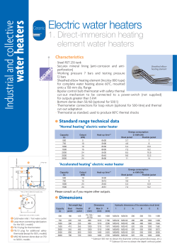 Electric water heaters from 500 to 3000 L