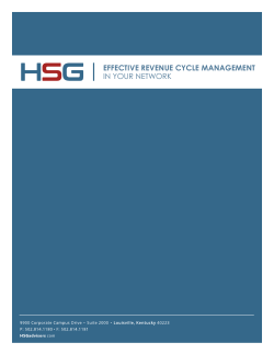 EFFECTIVE REVENUE CYCLE MANAGEMENT IN YOUR NETWORK