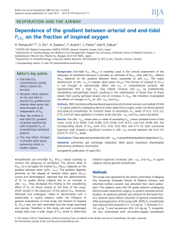 Dependence of the gradient between arterial and