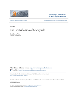 The Gentrification of Manayunk - ScholarlyCommons