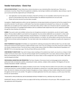 Vendor Instructions - Clovis Fest