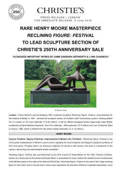 RARE HENRY MOORE MASTERPIECE RECLINING FIGURE