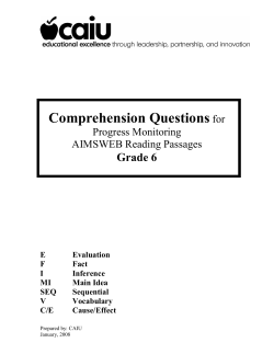 Comprehension Questions for