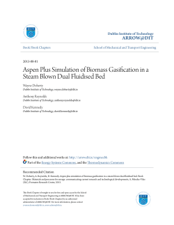 Aspen Plus Simulation of Biomass Gasification in a