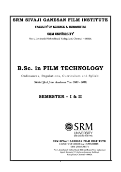 B.Sc. in FILM TECHNOLOGY