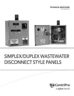 simplex/duplex wastewater disconnect style panels - Kleen-Rite