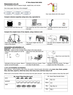 Page 1 4th Nine Weeks Math Skills Measurement 1.9/1.10: Use