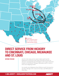 DIRECT SERVICE FROM HICKORY TO CINCINNATI, CHICAGO